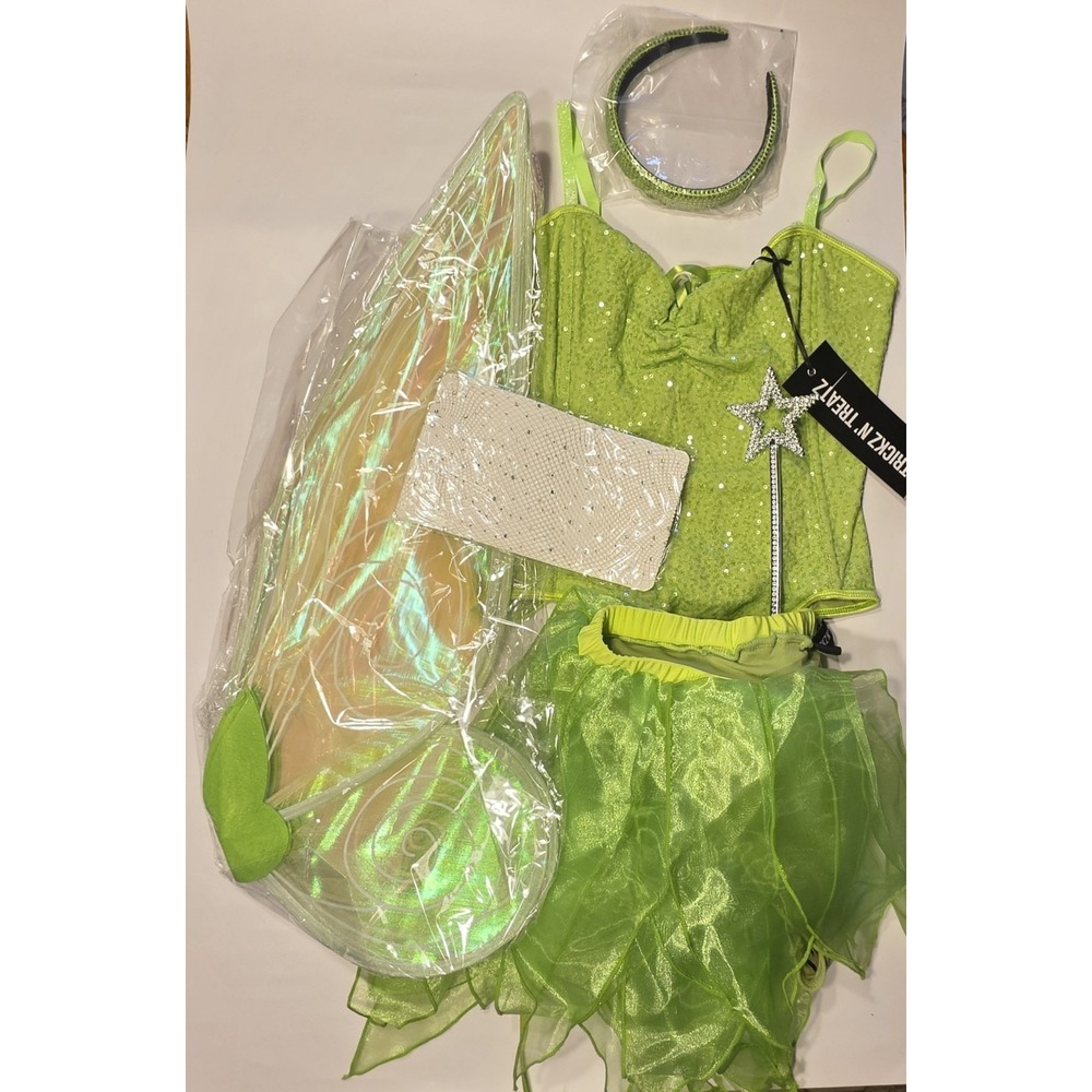 Dolls Kill Jealous Green Fairy Costume Trickz N' Treatz Halloween Tinker Bell LG